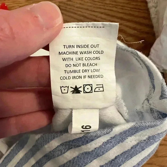 Mud Pie Crab Applique Blue Stripe Sleeveless top and red pants - Picture 7 of 12